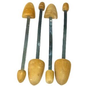 Vintage Shoe Stretchers 11" Long‎ Wood and Flexible Metal Lot of 4